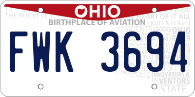 OH license plate FWK3694