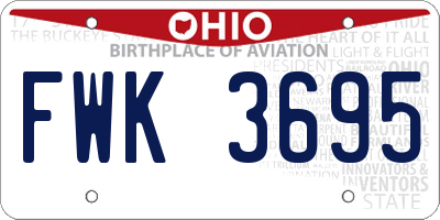 OH license plate FWK3695