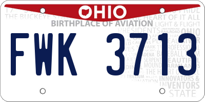 OH license plate FWK3713