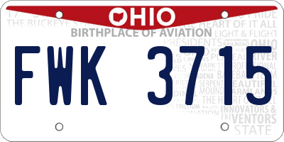 OH license plate FWK3715