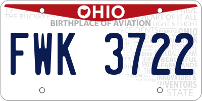 OH license plate FWK3722