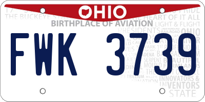 OH license plate FWK3739