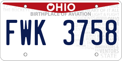 OH license plate FWK3758