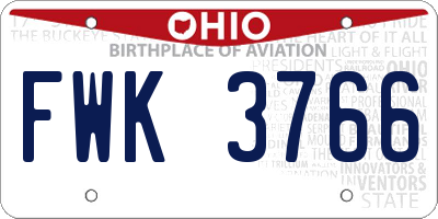 OH license plate FWK3766