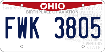OH license plate FWK3805