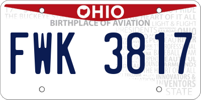 OH license plate FWK3817