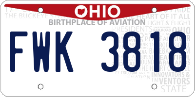 OH license plate FWK3818