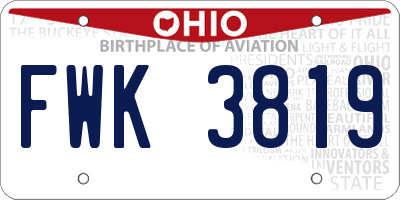 OH license plate FWK3819