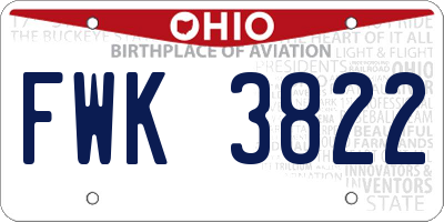 OH license plate FWK3822