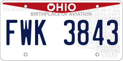 OH license plate FWK3843