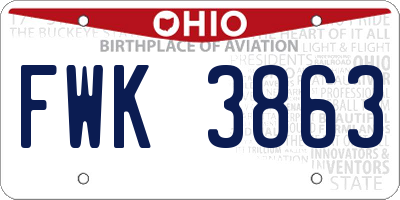 OH license plate FWK3863