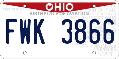 OH license plate FWK3866