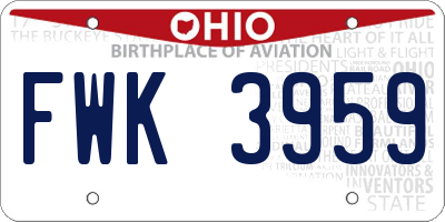 OH license plate FWK3959