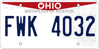 OH license plate FWK4032