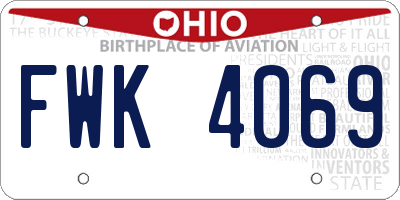 OH license plate FWK4069