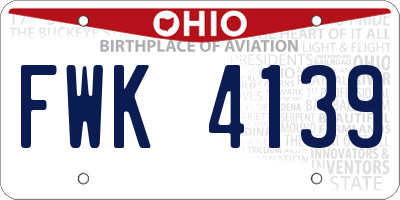 OH license plate FWK4139
