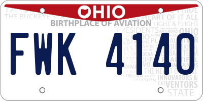 OH license plate FWK4140