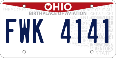 OH license plate FWK4141