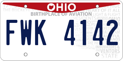 OH license plate FWK4142