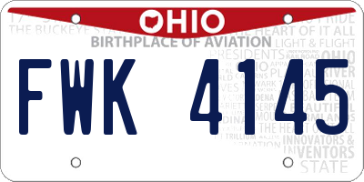 OH license plate FWK4145