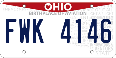 OH license plate FWK4146