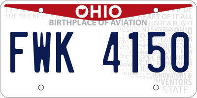 OH license plate FWK4150