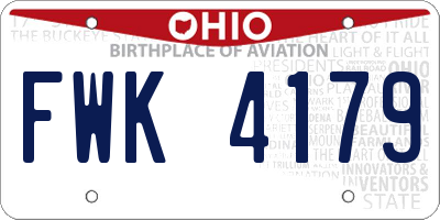 OH license plate FWK4179