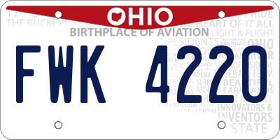 OH license plate FWK4220