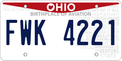 OH license plate FWK4221