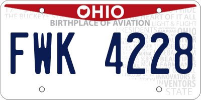 OH license plate FWK4228