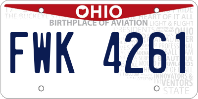 OH license plate FWK4261