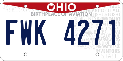 OH license plate FWK4271