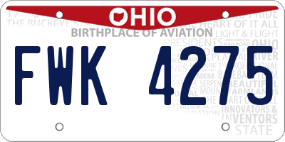 OH license plate FWK4275