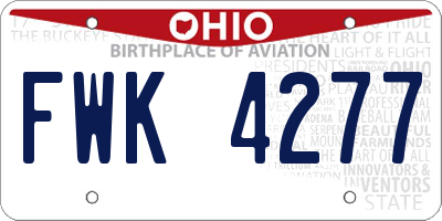 OH license plate FWK4277