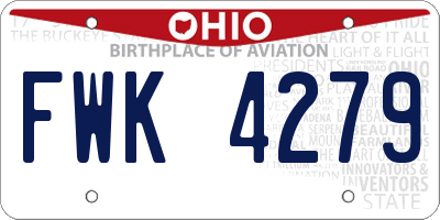 OH license plate FWK4279