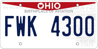 OH license plate FWK4300