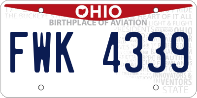OH license plate FWK4339