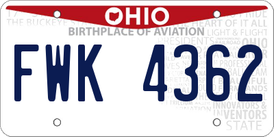 OH license plate FWK4362