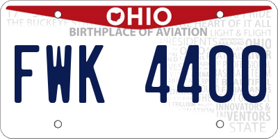 OH license plate FWK4400
