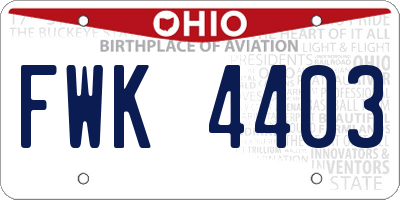 OH license plate FWK4403