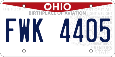 OH license plate FWK4405
