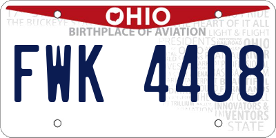OH license plate FWK4408