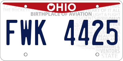 OH license plate FWK4425