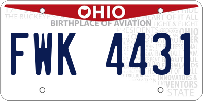 OH license plate FWK4431