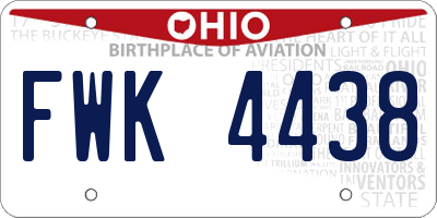 OH license plate FWK4438