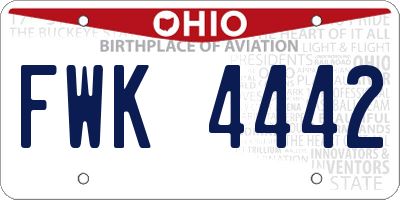 OH license plate FWK4442