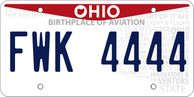 OH license plate FWK4444