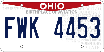 OH license plate FWK4453