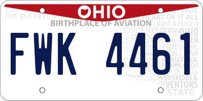 OH license plate FWK4461