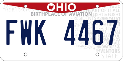 OH license plate FWK4467